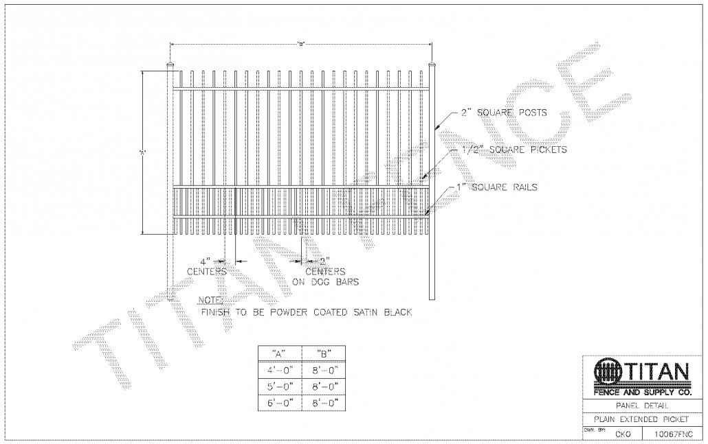 cad Ornamental Fence drawings in North DFW Area