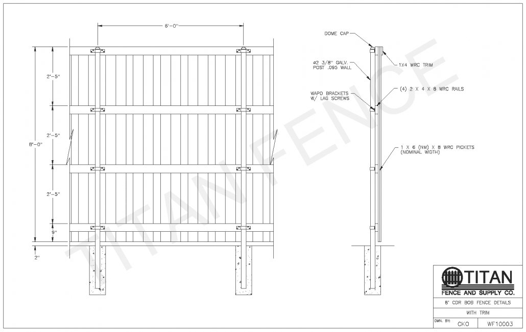 cad Wood Fence drawings in North DFW Area