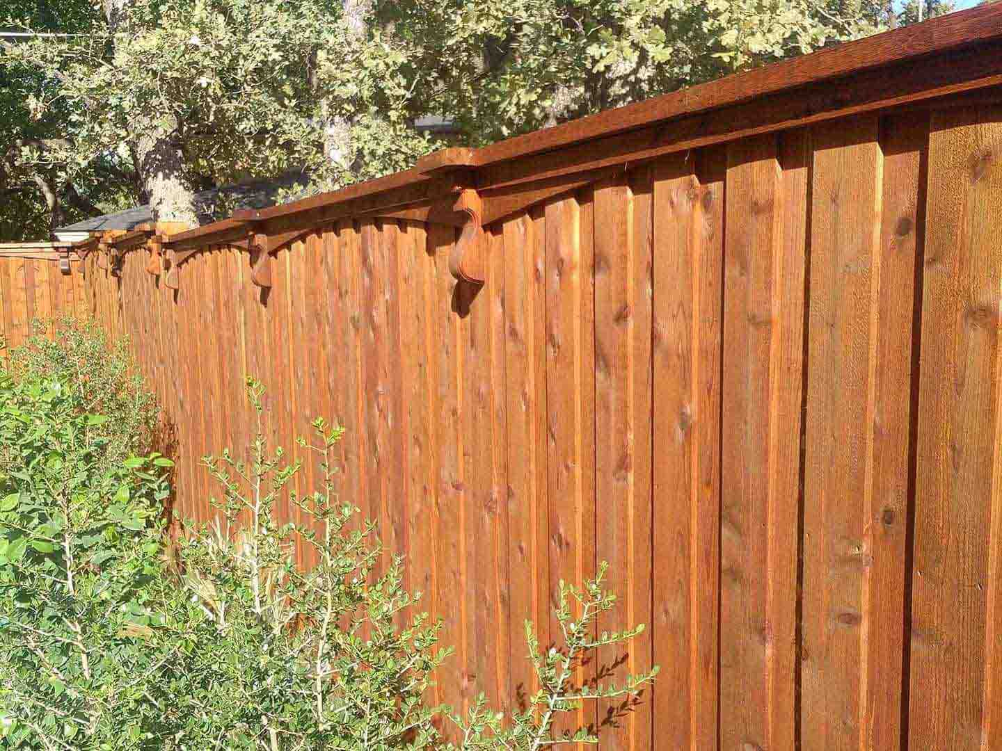 Little Elm TX cap and trim style wood fence