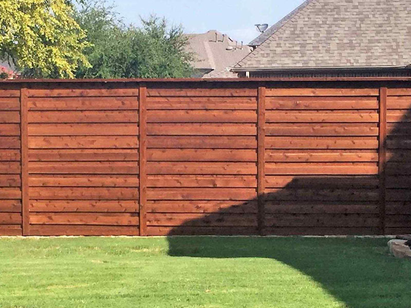 Addison TX horizontal style wood fence